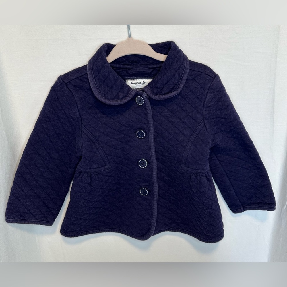 Gymboree - Navy Blue Quilted Jacket - 18-24M Girls